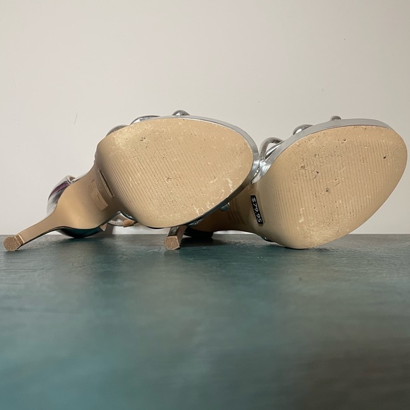 NOVO Sz6 Perri silver platform stiletto heels LIKE NEW - Picture 7 of 9